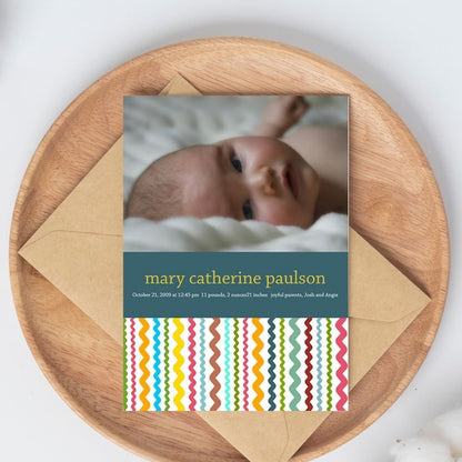 Rick Rack - Multicolor Birth Announcement