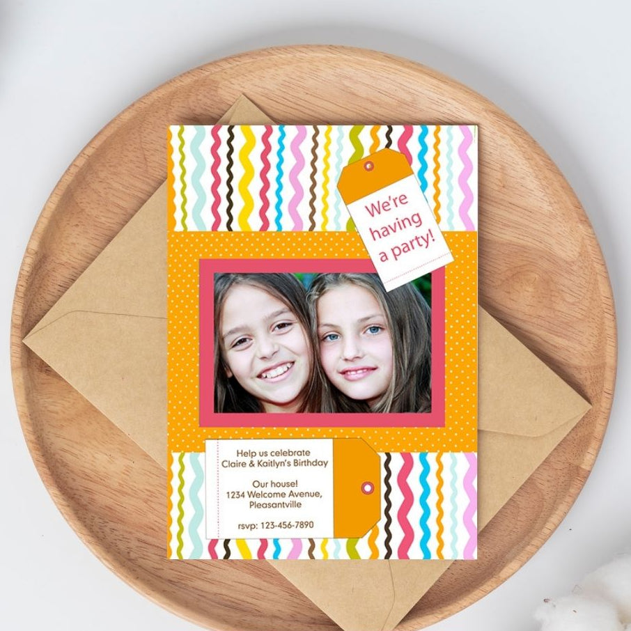 Rick Rack Scrapbooking Birthday Invitation