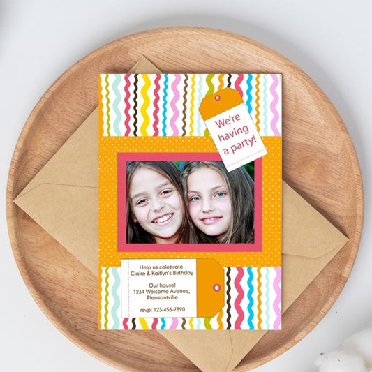 Rick Rack Scrapbooking Birthday Invitation