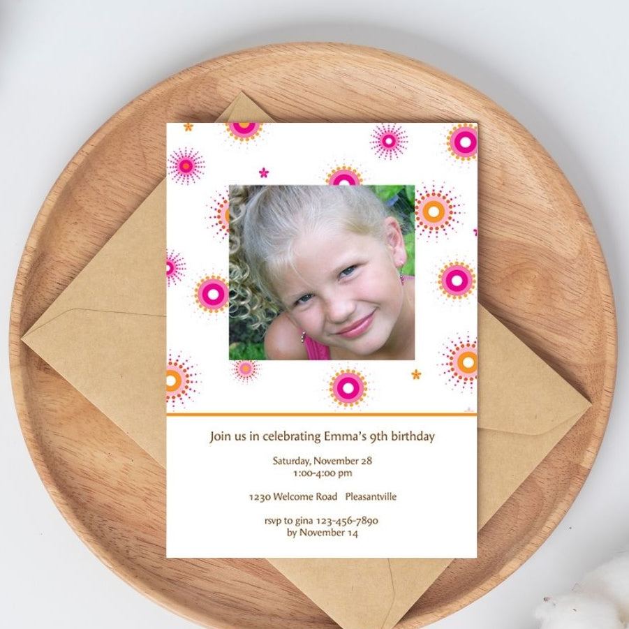Starbursts Birthday Invitation