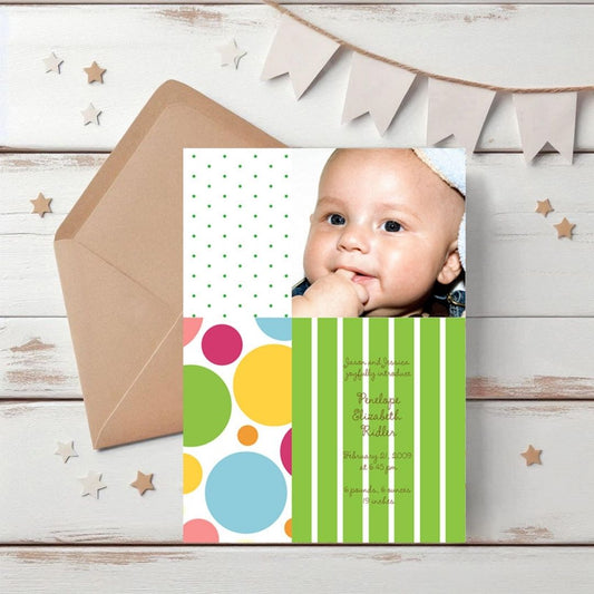 Tri Pattern Birth Announcement