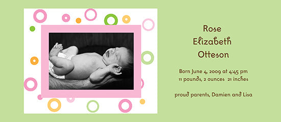 Circle Sweetness Birth Announcements