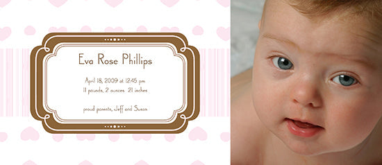 Pink Love Birth Announcements