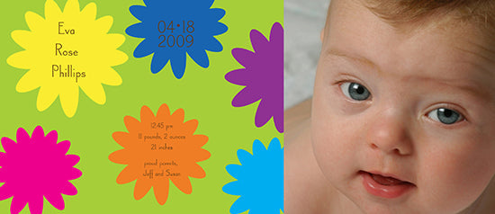 Floral Rainbow Birth Announcements