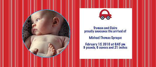 Zoom Zoom Birth Announcements