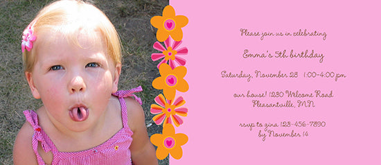 Blooming Border Birthday Invitation