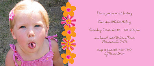 Blooming Border Birthday Invitation