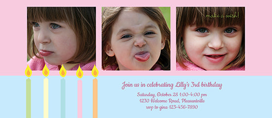 Birthday Candles - Pastel Birthday Invitation