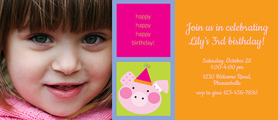 Birthday Piggy Birthday Invitation