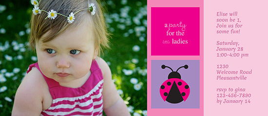 Little Lady Bug Birthday Invitation