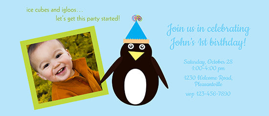Birthday Penguin Birthday Invitation