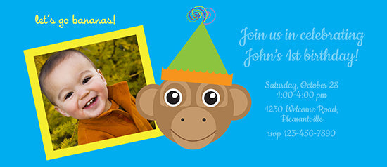 Birthday Monkey Birthday Invitation