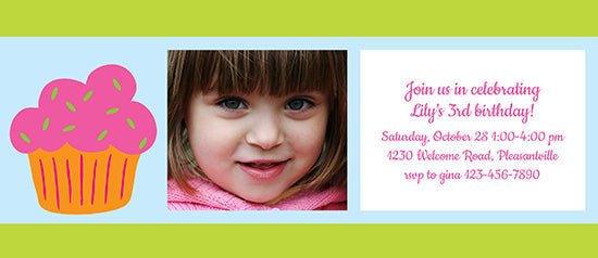Birthday Cupcake - Pink Birthday Invitation
