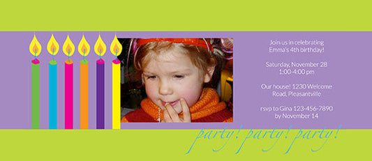 Party! Party! Party! Candles Birthday Invitation