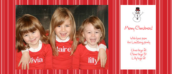 Red Stripes for Frosty Holiday Cards