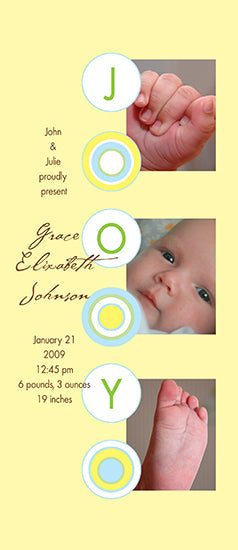 Yellow Joy Birth Announcements