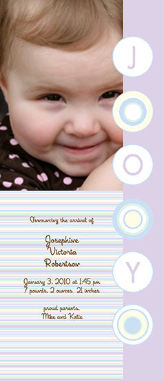 Lavender Joy Birth Announcements