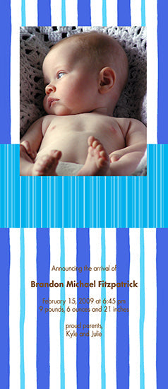Blue Stripes Birth Announcements