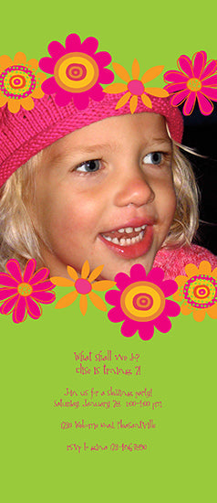 Double Blooming Border Birthday Invitation