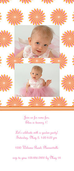 Pretty Pinwheels Birthday Invitation