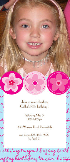 Turquoise Script Birthday Invitation