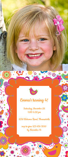 Bird Menagerie Birthday Invitation