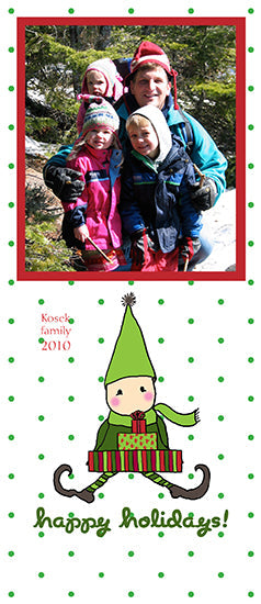 Elfie with Pressies Holiday Cards