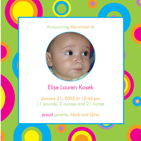 Circles Delight Birth Announcements