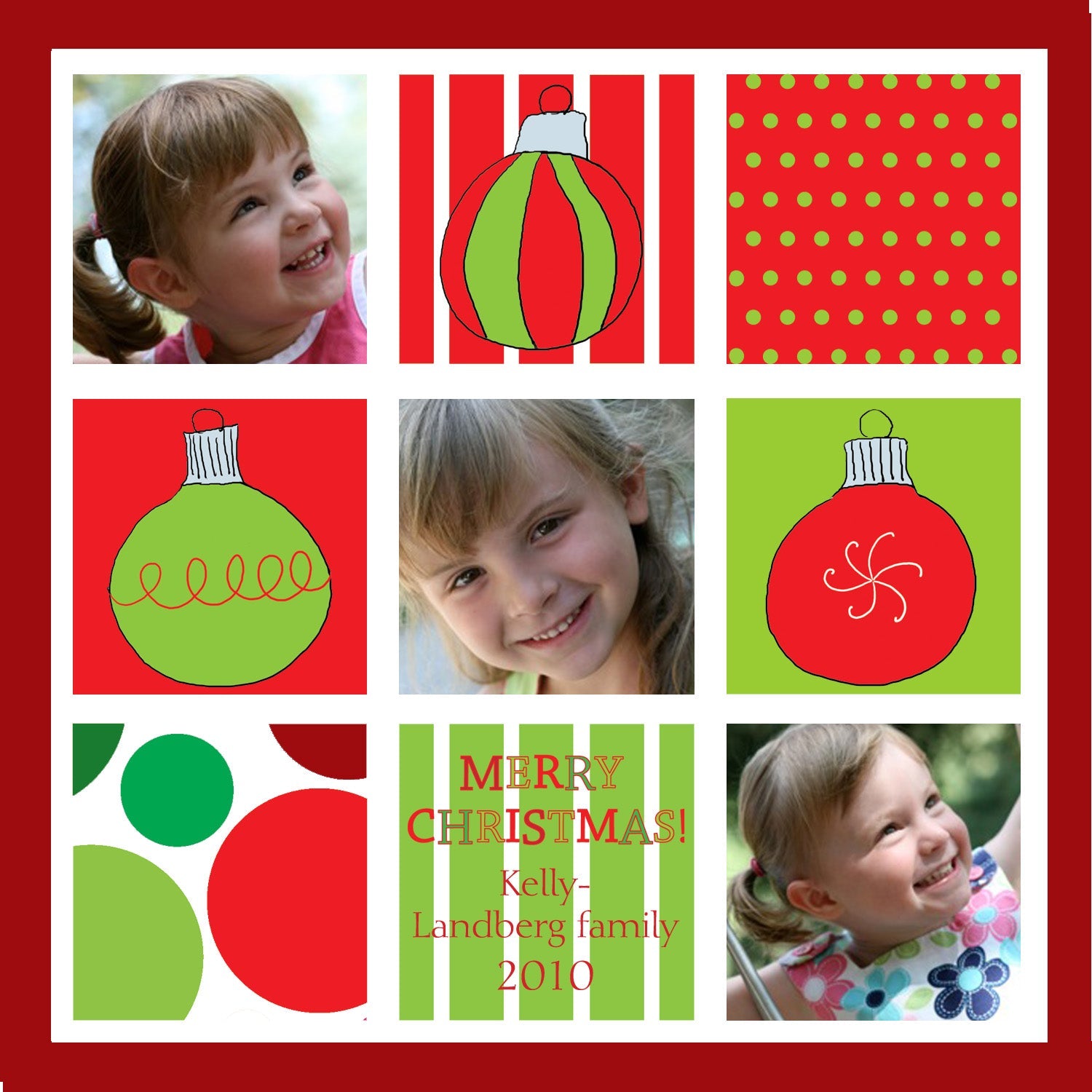 Ornament Pattern Blocks Holiday Cards