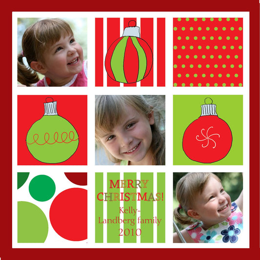 Ornament Pattern Blocks Holiday Cards