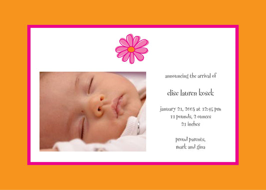 Simple Daisy Birth Announcements