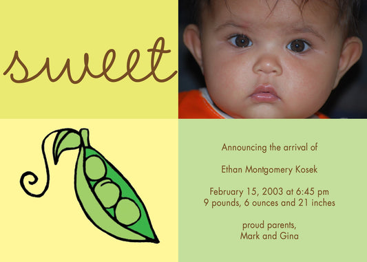 Sweet + Pea Birth Announcements