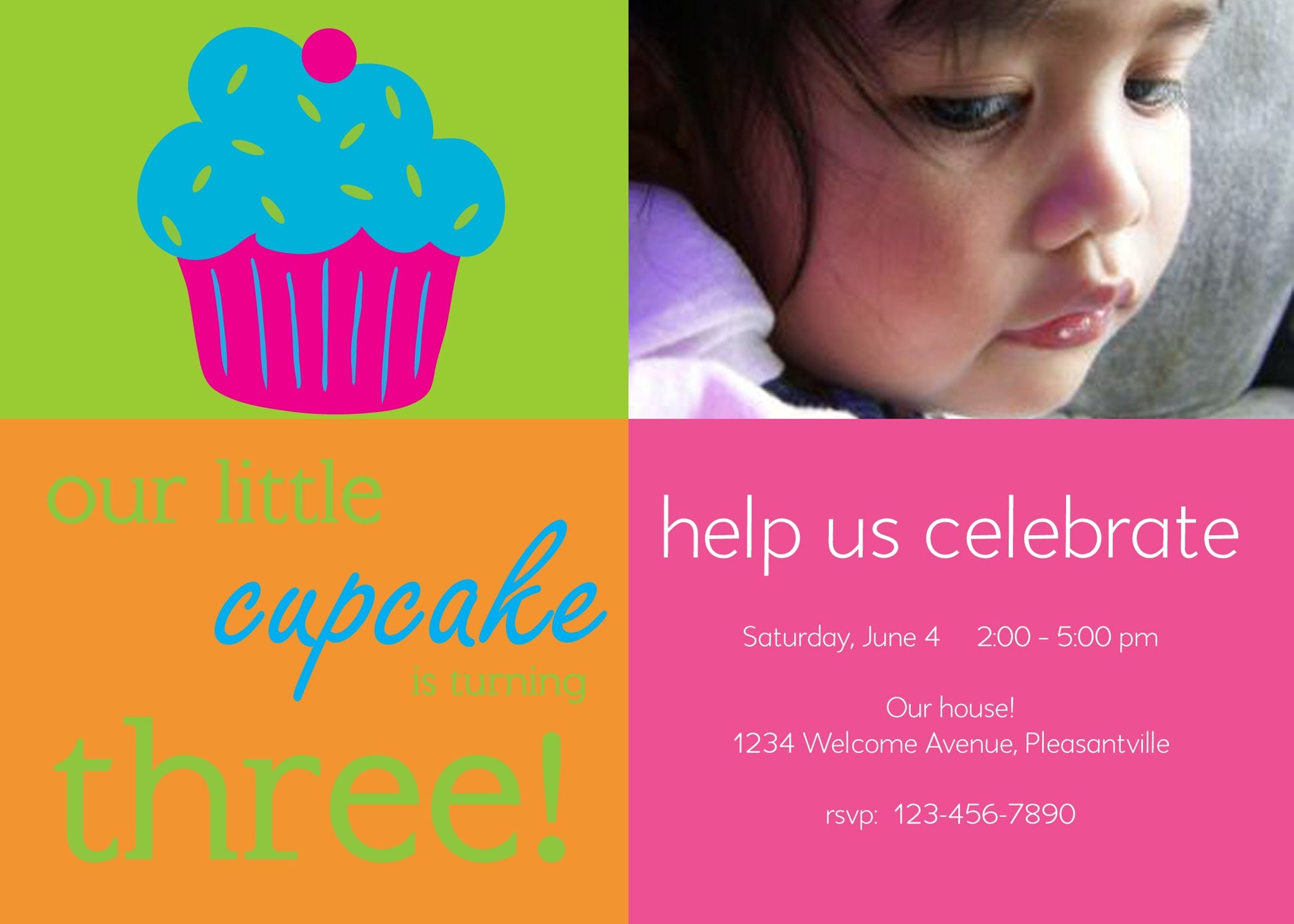 Little Cupcake Birthday Invitation