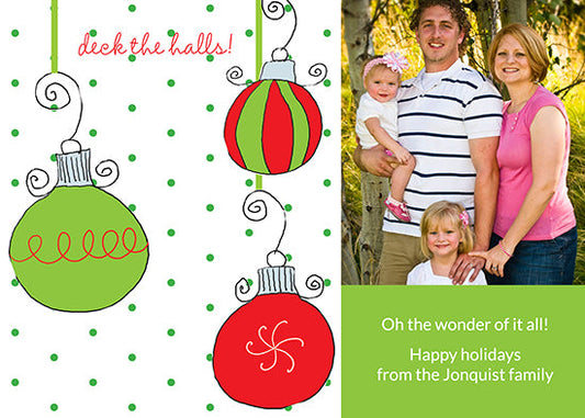 Deck the Halls Ornaments Holiday Cards