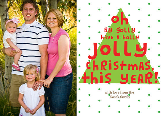 Holly Jolly Christmas Tree Holiday Cards