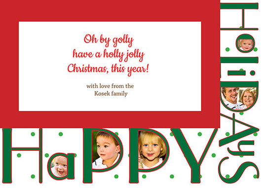 Sideways Happy Holidays Holiday Cards