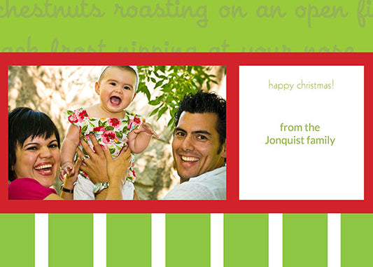 Christmas Song in Green Holiday Cards