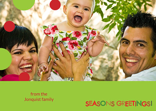 Falling Dots with Border Holiday Cards