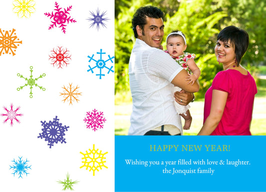 Colorful Snowflakes Holiday Cards