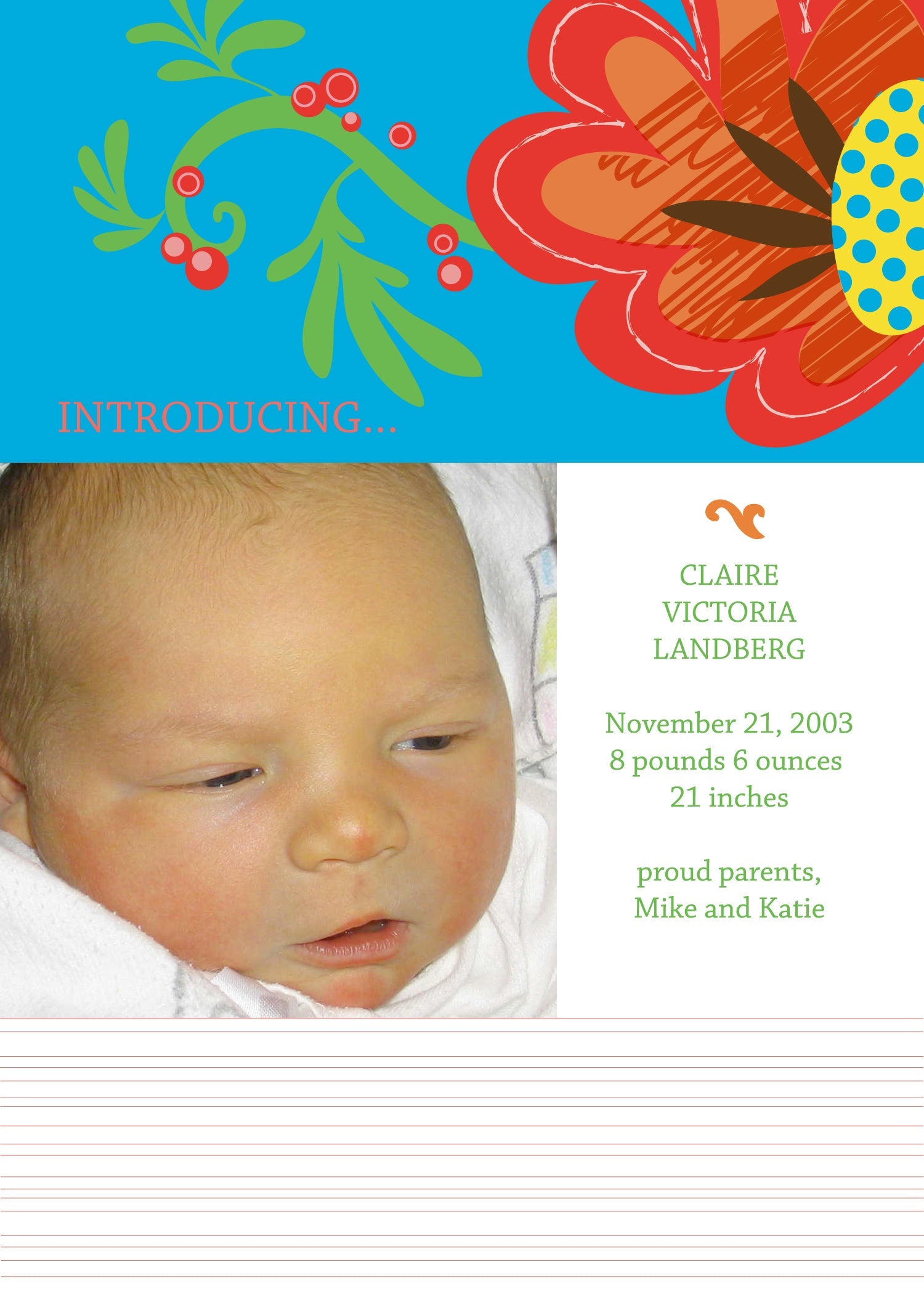 Popular Poppy Birth Announcements