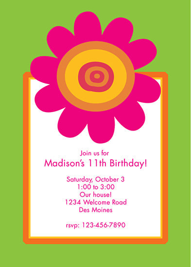 Simple Green Birthday Invitation