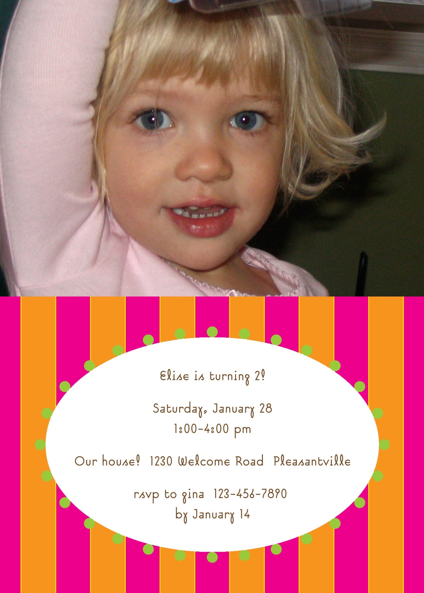Hot Stripes Birthday Invitation