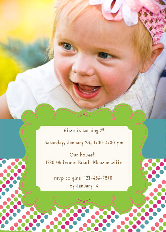 Electrifying Dot to Dot Birthday Invitation