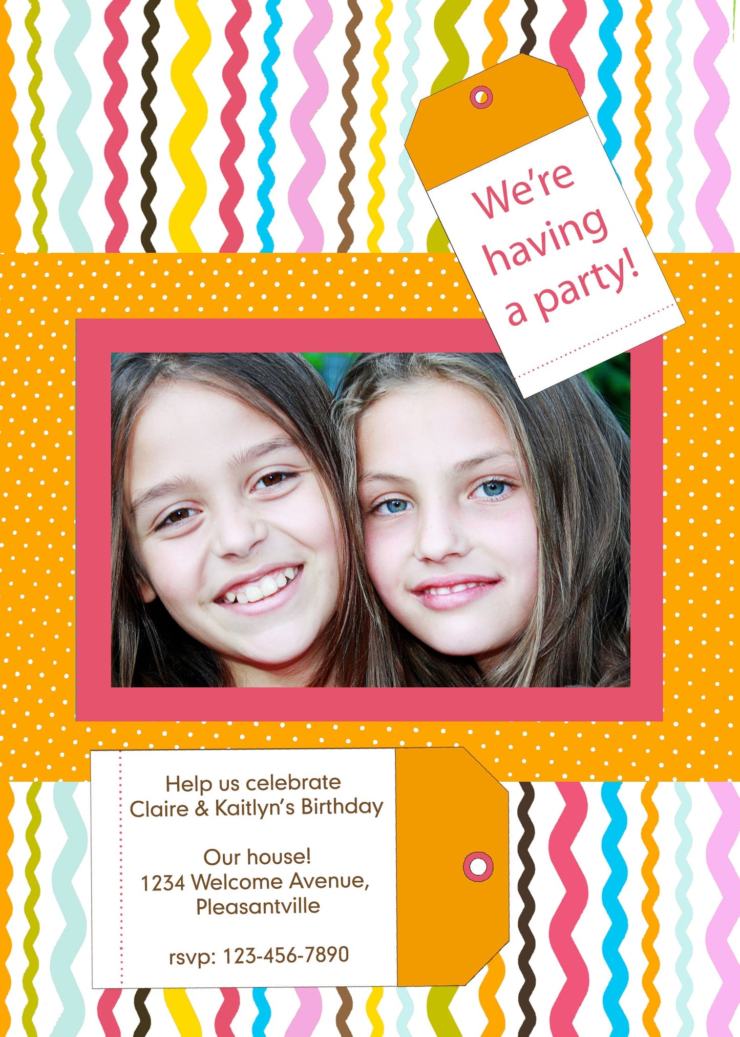 Rick Rack Scrapbooking Birthday Invitation