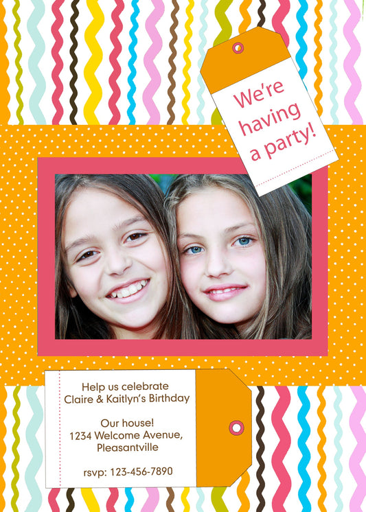 Rick Rack Scrapbooking Birthday Invitation