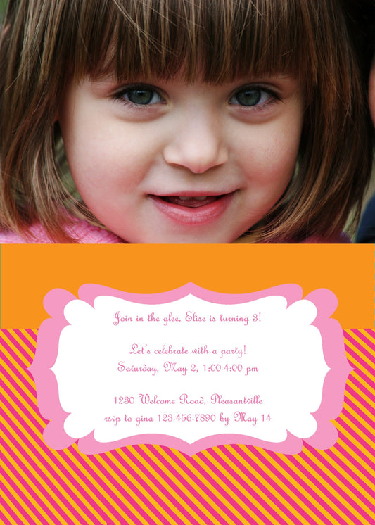 Candystripe Delight Birthday Invitation