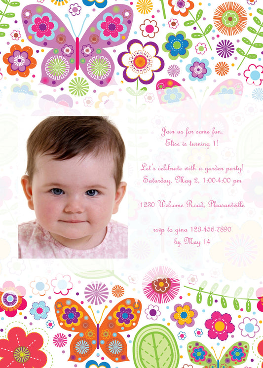 Butterflies Menagerie Birthday Invitation