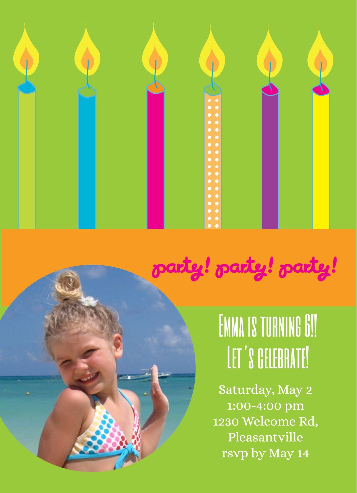 Birthday Candles - Bright Birthday Invitation