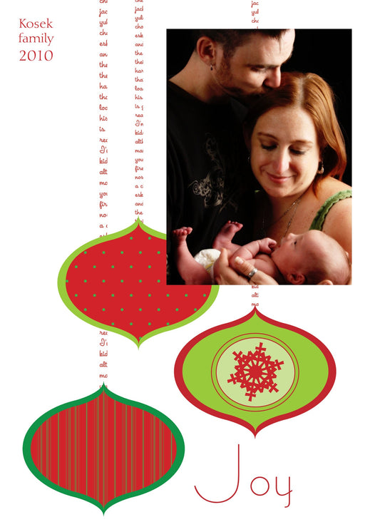Joy Ornaments 2 Holiday Cards