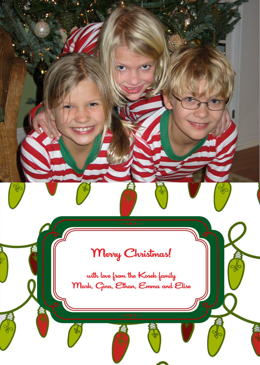 Retro Christmas Lights Holiday Cards